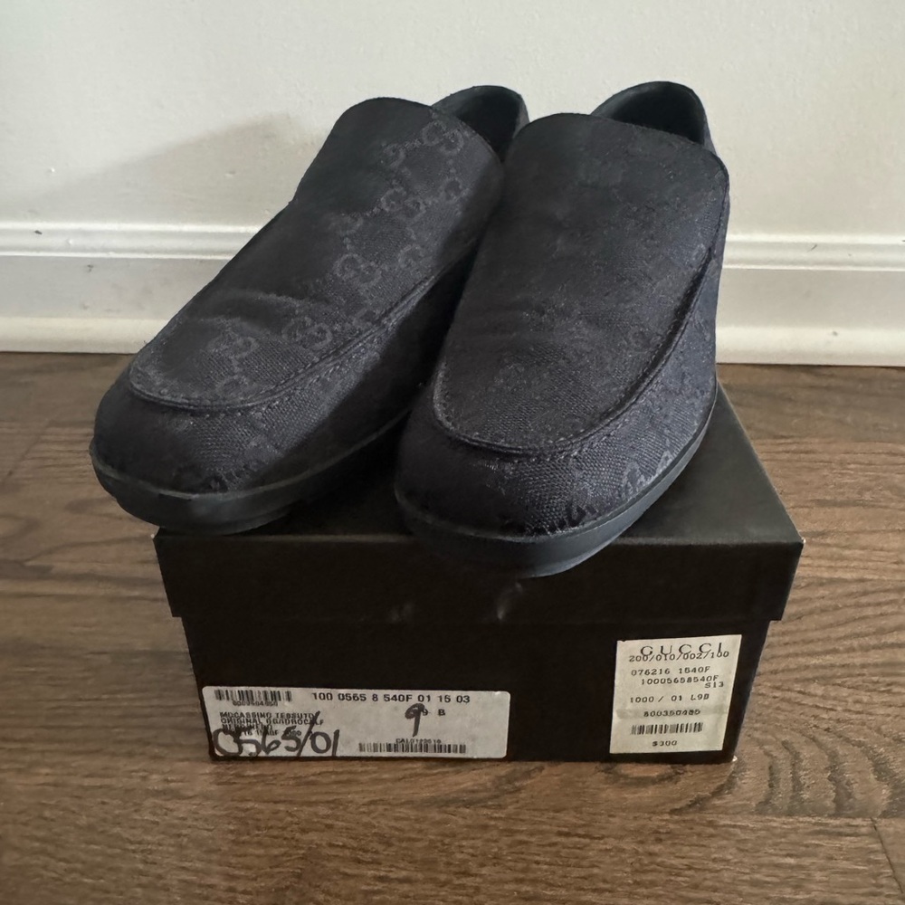 Gucci Black Moccasins Modern Slip-On Shoes
